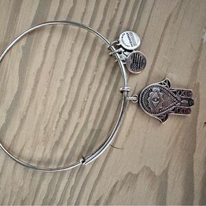 Alex and Ani Silver Hamsa Hand Charm Bangle Bracelet